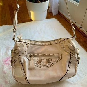 White leather crossbody bag